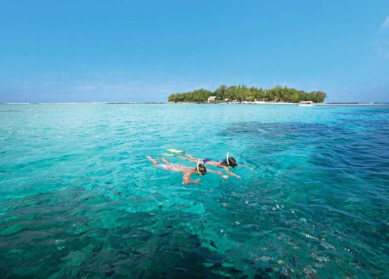 Ile des deux cocos in Mauritius. Tours available daily. Blue bay marine park. Lux resort