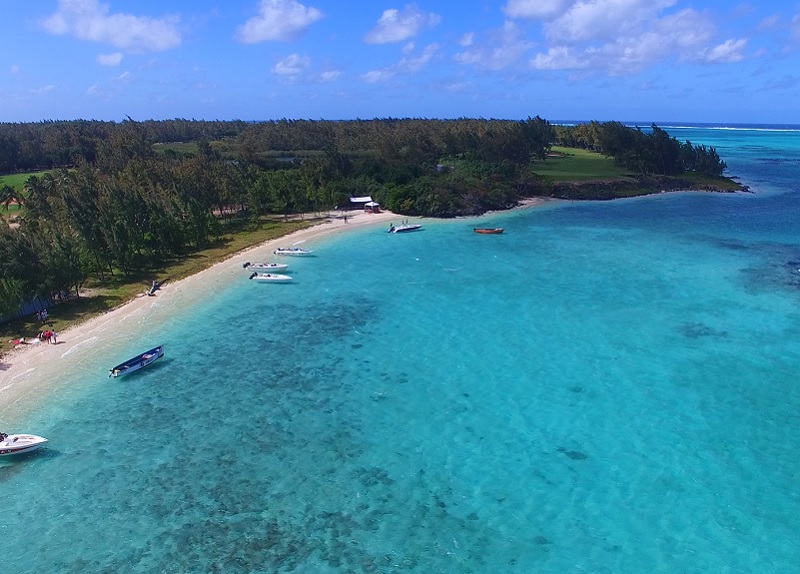 Ile aux cerfs beach in Mauritius is on the east coast. It is a very popular tourist destination and best place to go